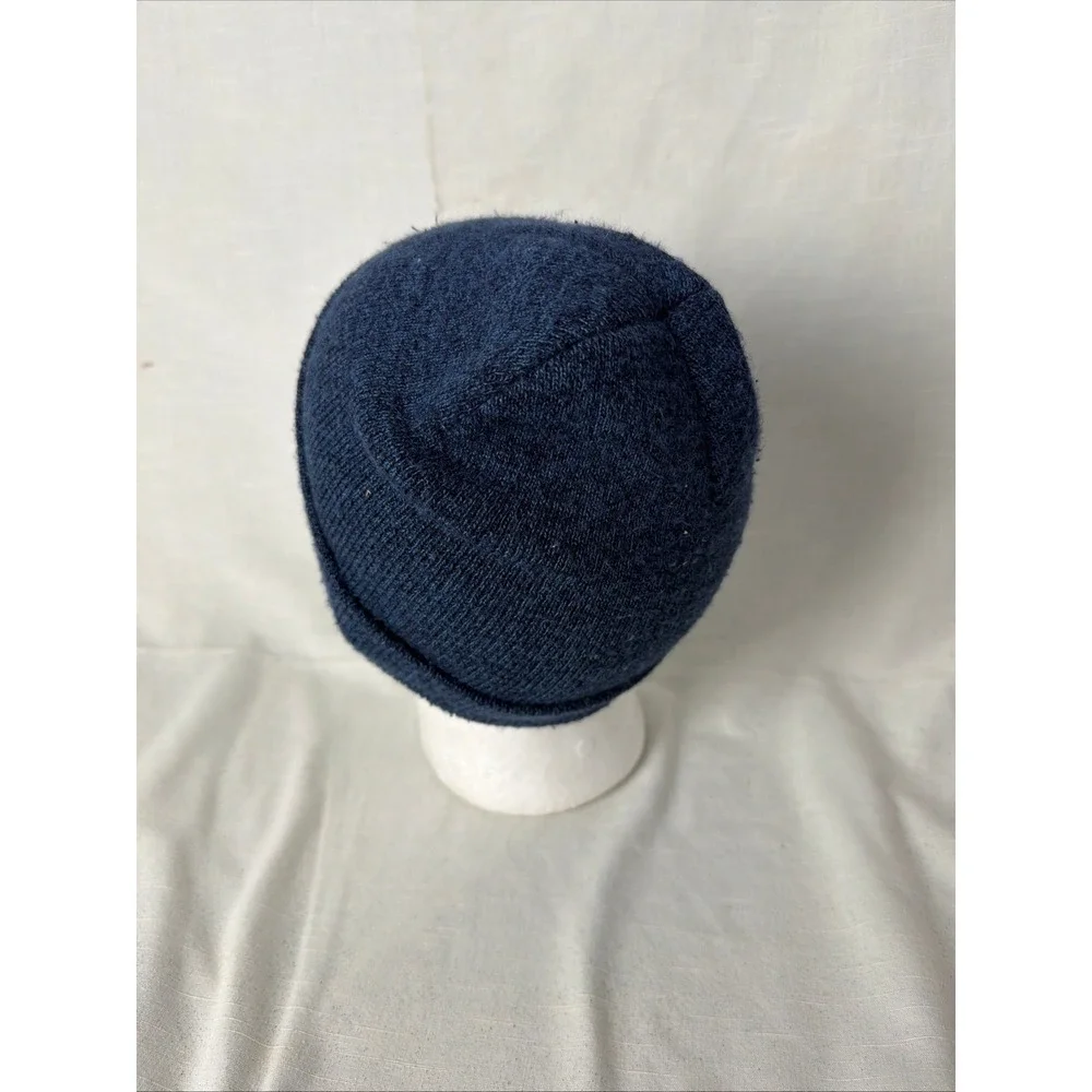 Carhartt Navy Blue Knit Beanie Hat Acrylic Workwear Cuffed Logo Patch Mens OSFM